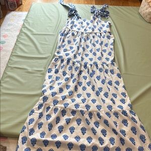 Blue and White Patterned Dress